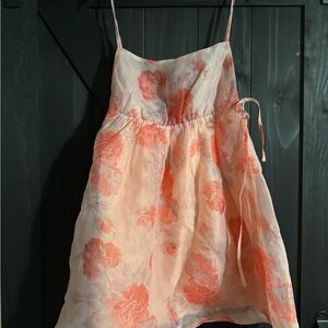 Floral Kids Dress in Pink and Cream